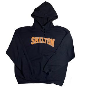 Vintage Gildan Shelton High School Black & Orange Graphic Hoodie